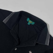 希少!!レア!!ビンテージ!!◆KENZO GOLF 鹿の子 長袖 ポロシャツ 3/ブラック メンズ ゴルフ 日本製