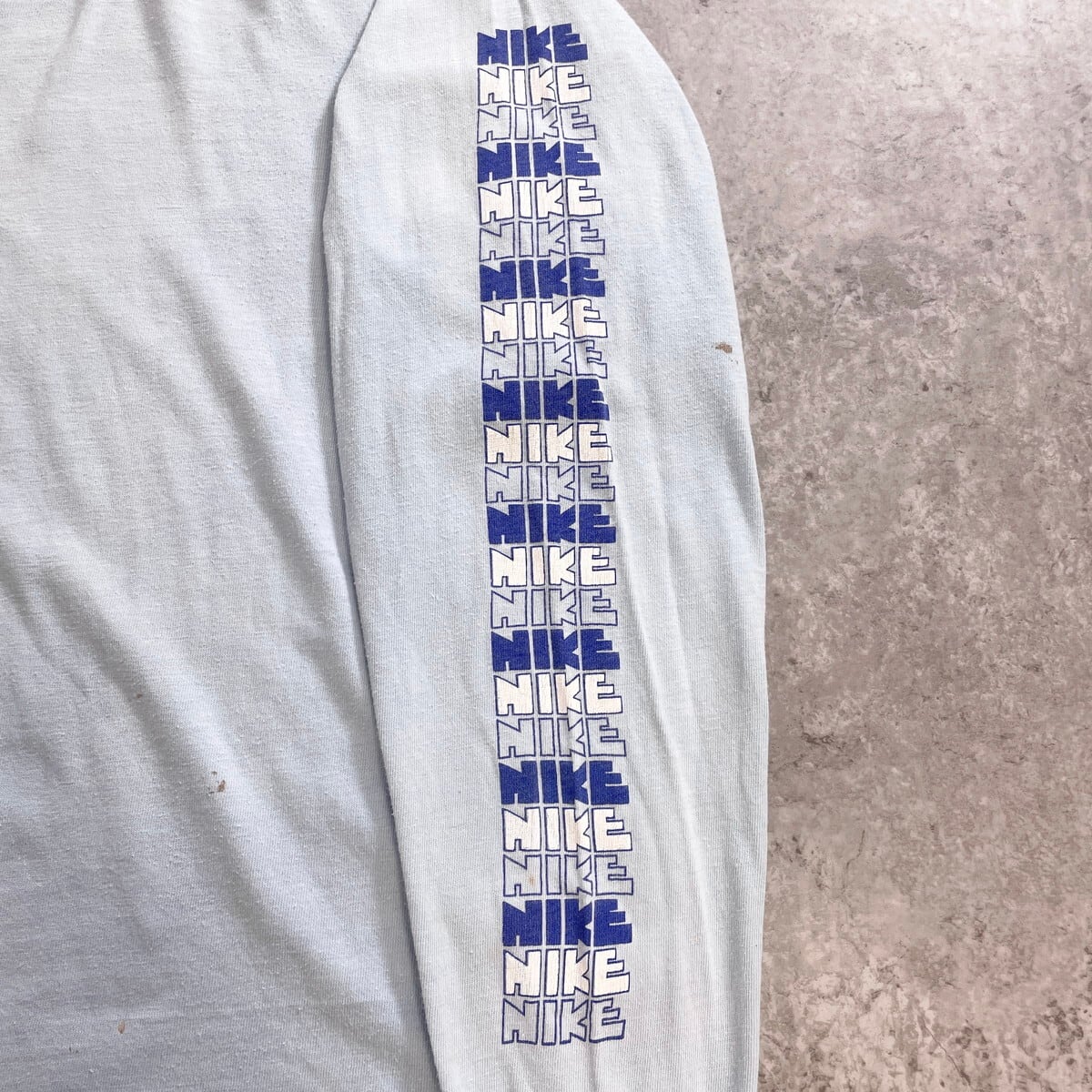 70-80年代 USA製 オレンジタグ ナイキ NIKE ゴツナイキ 連ロゴ 袖