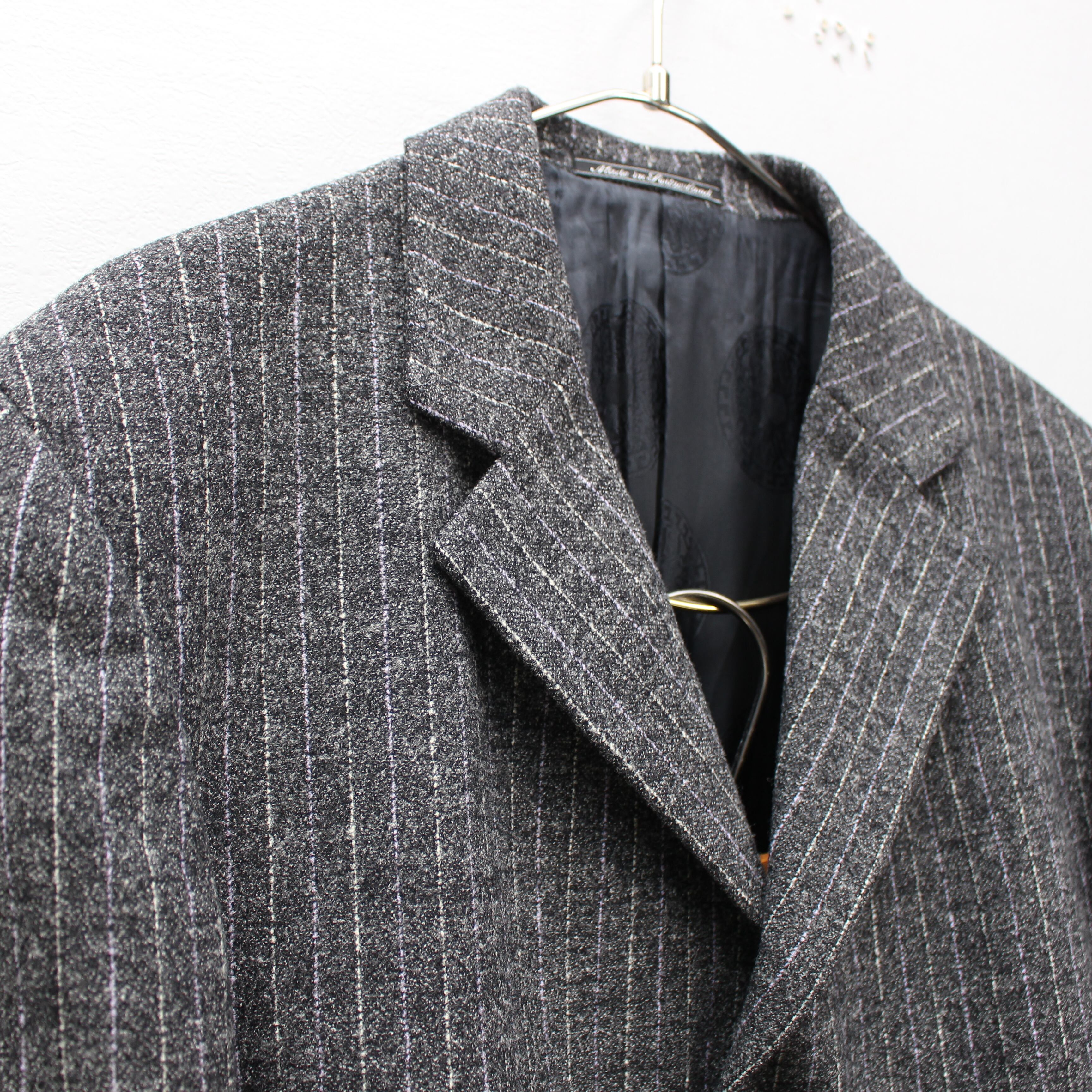 VERSACE CLASSIC WOOL STRIPE PATTERNED WOOL SET UP SUIT