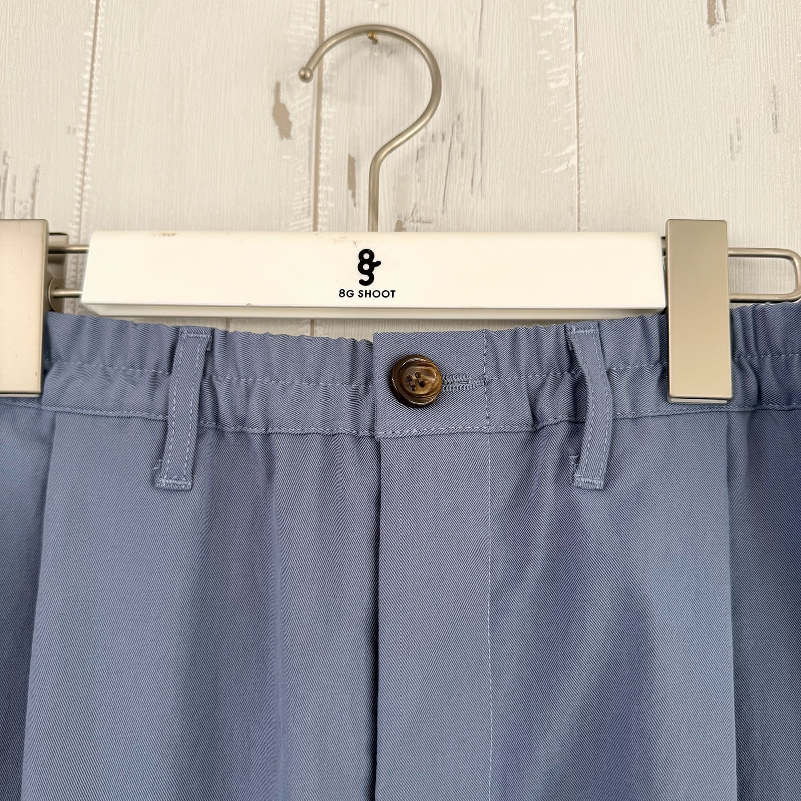 ONE TUCK STRETCH PANTS -ASH BLUE- | 8G SHOOT WEBSTORE
