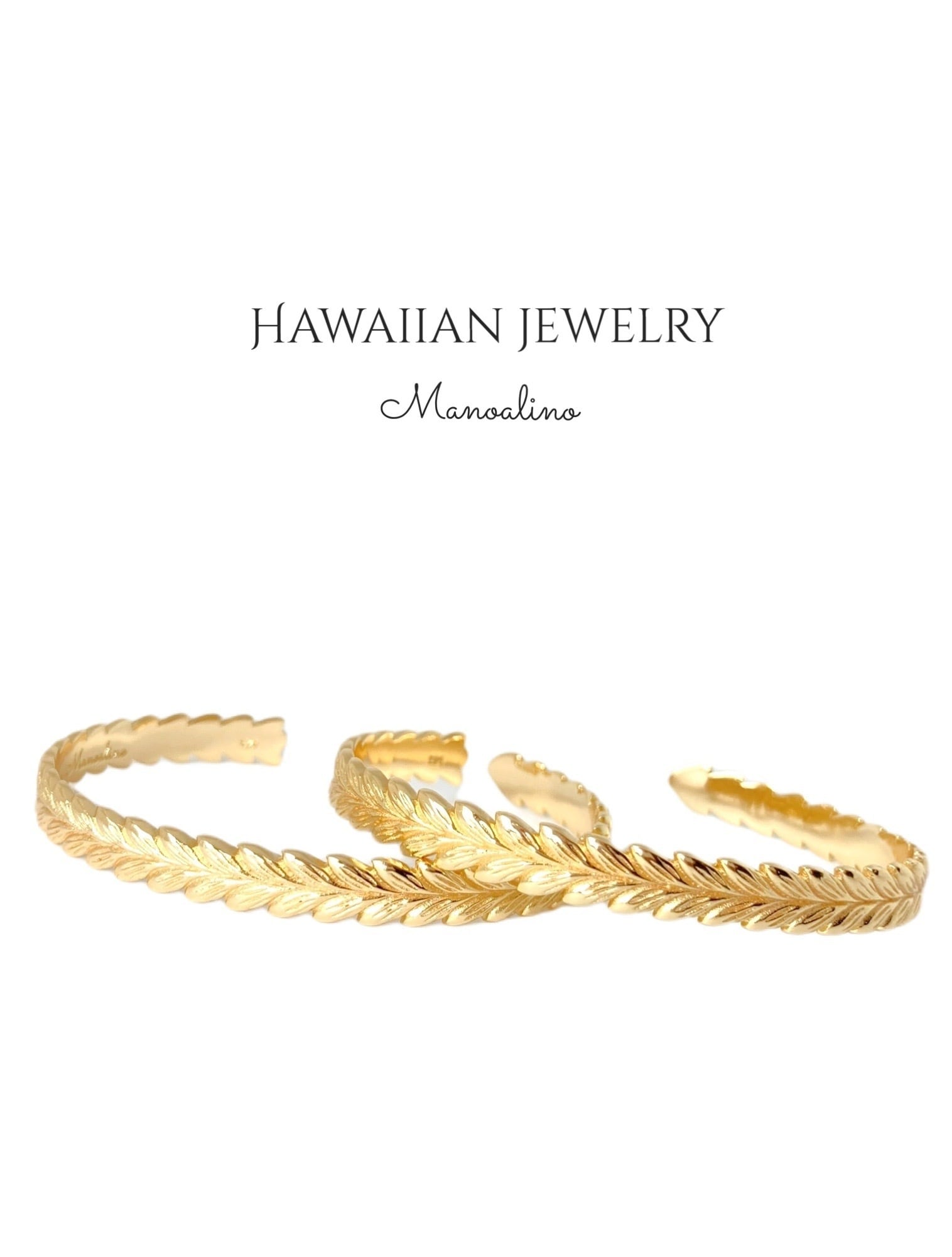 Maile 6mm bangle Hawaiianjewelry(ハワイアンジュエリー マイレ6mmバングル) Manoalino  【Hawaiianjewelry・Hawaiianaccessoryselect】