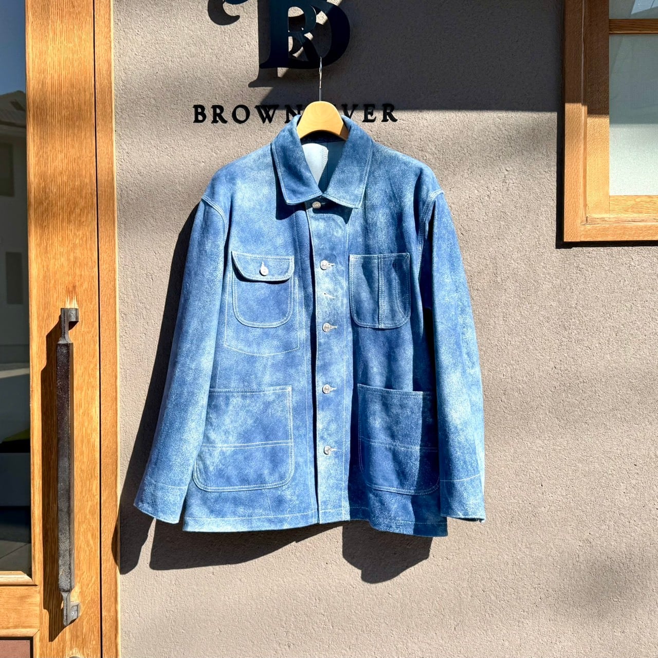 SEVEN BY SEVEN LEATHER COVERALL JACKET -Goat suede Antique finish