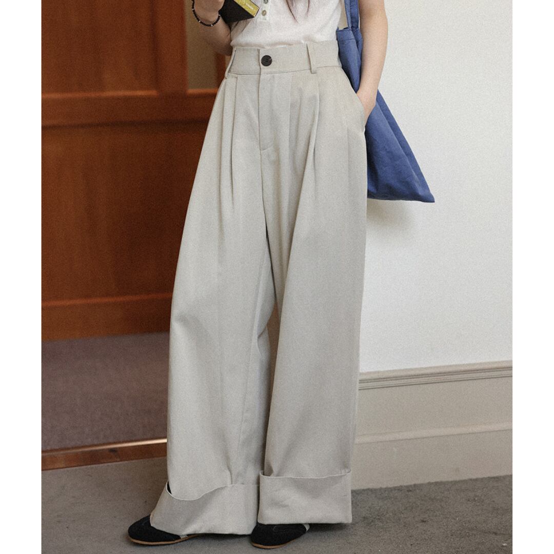 tuck wide straight pants