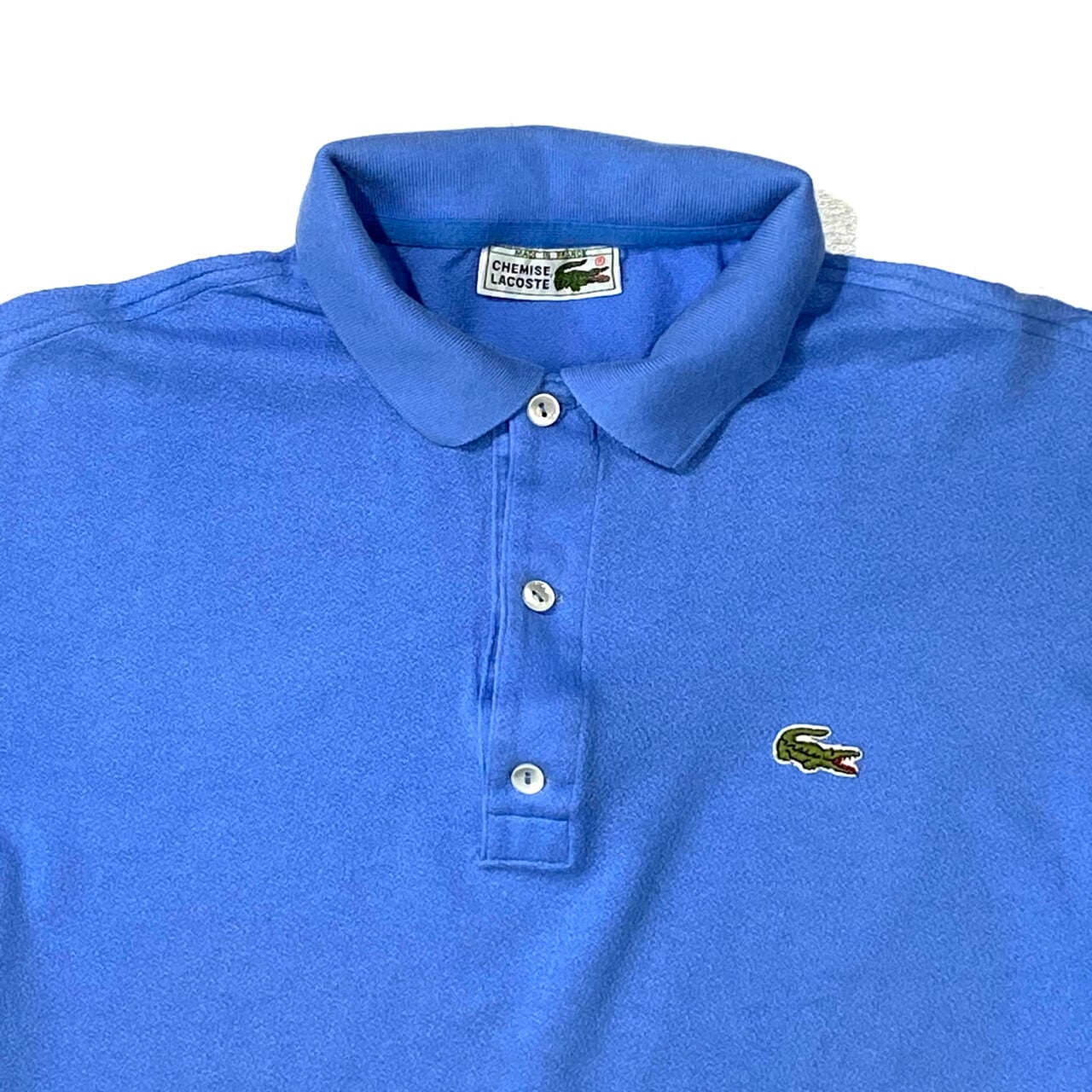 70年代 フランス製 LACOSTE ラコステ ポロシャツ メンズM 古着 水色 ...