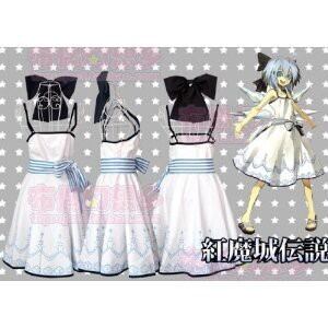 K2136 東方Project 紅魔城伝説 チルノ 風 コスプレ衣装 cosplay