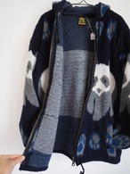 1990’s Ecuador Panda Wool Zip-Up Hoodie／ー