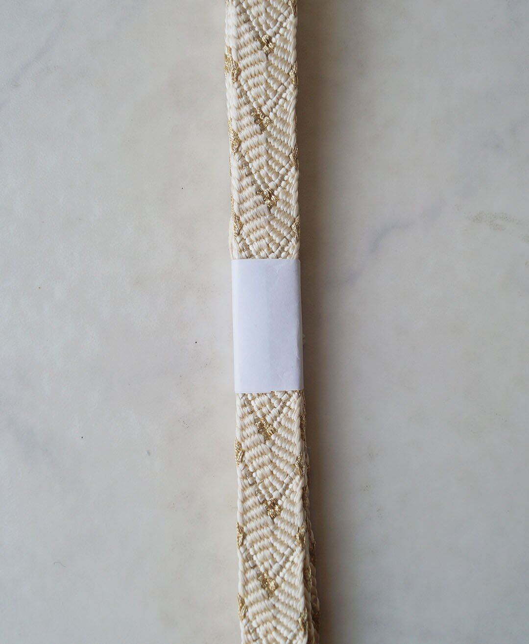 【帯締め】 笹浪組 生成色×金 No.250228①