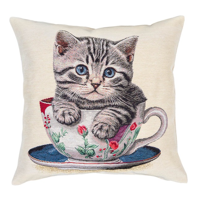 タペストリークッションカバー 45х45cm ウクライナ製 RISKY　猫　キャット柄