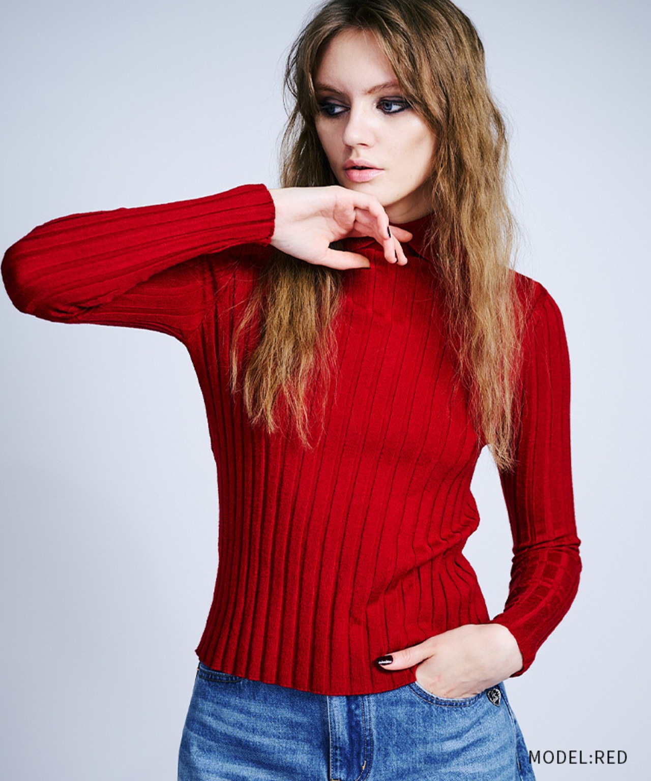 カラータイトセーター (RED) CQ-47103