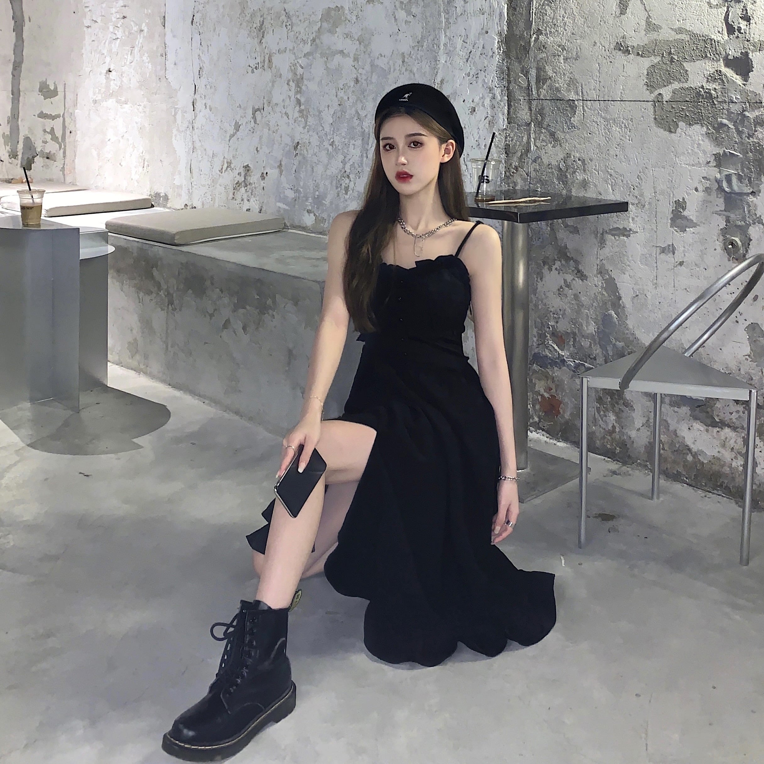 キャミワンピ ワンピース ブラウス 膝下 ミモレ ミモレ丈 ロング