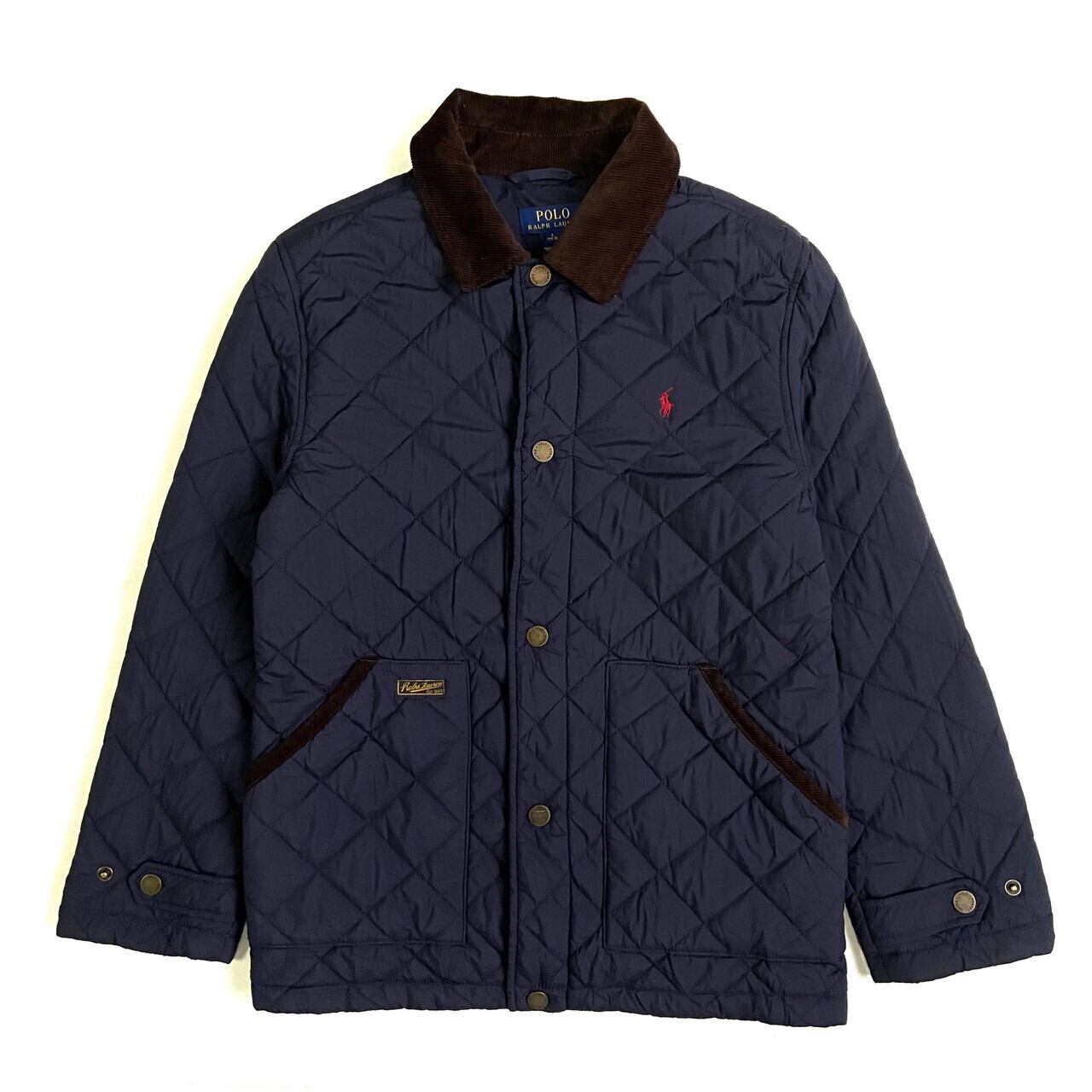 Polo Ralph Lauren ポロ ラルフローレン コーデュロイ襟 キルティングジャケット キッズ ボーイズL メンズS相当 古着 ネイビー 紺 【ブルゾン・ジャケット】 cave Polo Ralph Lauren ポロ ラルフローレン コーデュロイ襟 キルティングジャケット キッズ ボーイズL メンズS相当 古着 ネイビー 紺 【ブルゾン・ジャケット】 cave