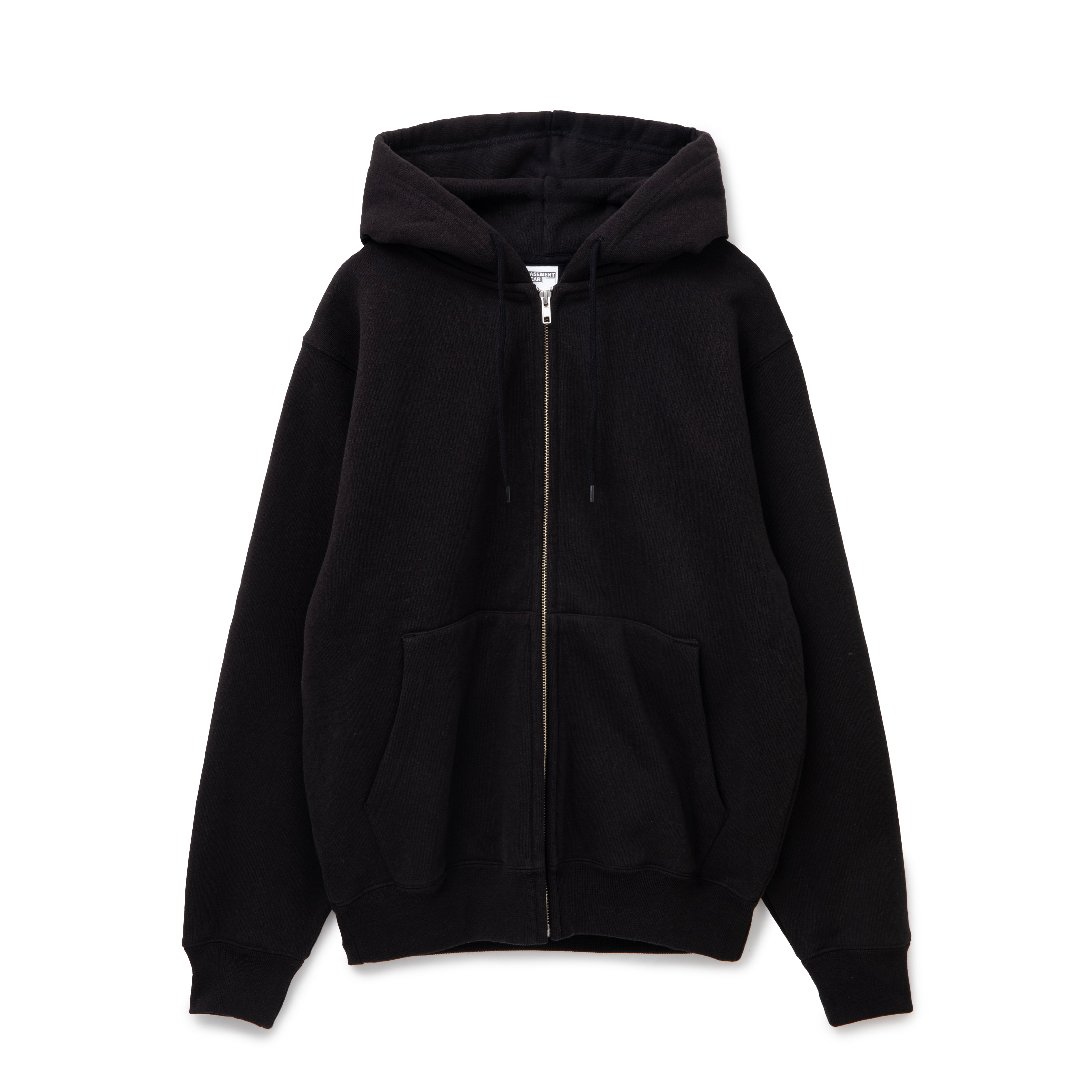 15oz Garment Dye Zip Up Hoodie <Black> | basementgear