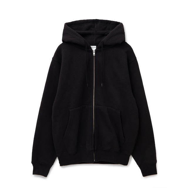 15oz Garment Dye Zip Up Hoodie  <Black>