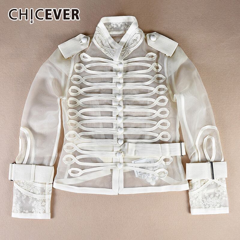 CHICEVERパースペクティブレディースジャケットスタンドカラー長袖シングルブレストコート2020秋の服 ロング オータム 秋物 6base587367234081