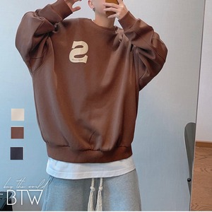 【韓国メンズファッション】ロゴ長袖トレーナー シンプル ベーシック カジュアル  BW2439