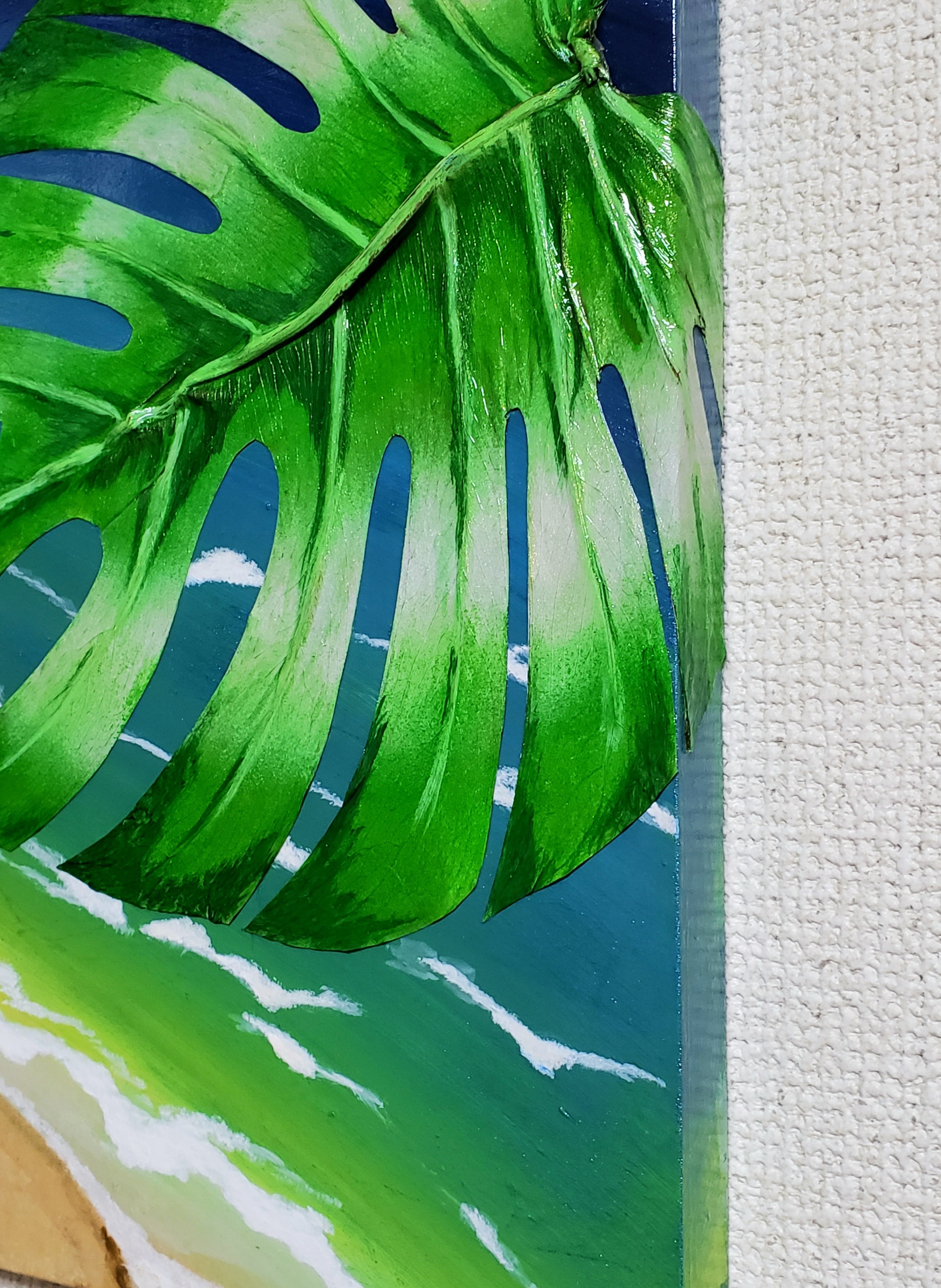 One and only》モンステラアート～海～ | ARIE'S ART GALLERY