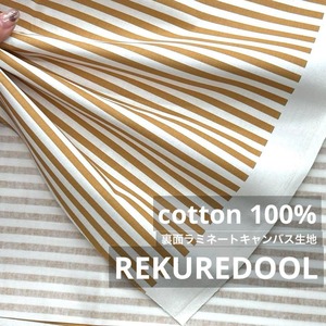 ★NY148◆3m◆綿100%裏面ラミネート加工キャンバス生地◆ボーダー