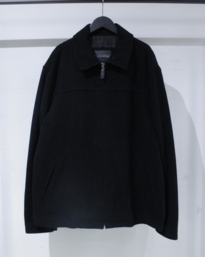 【Caka BLACK】Minimal Design Vintage Zip Up Wool Jacket