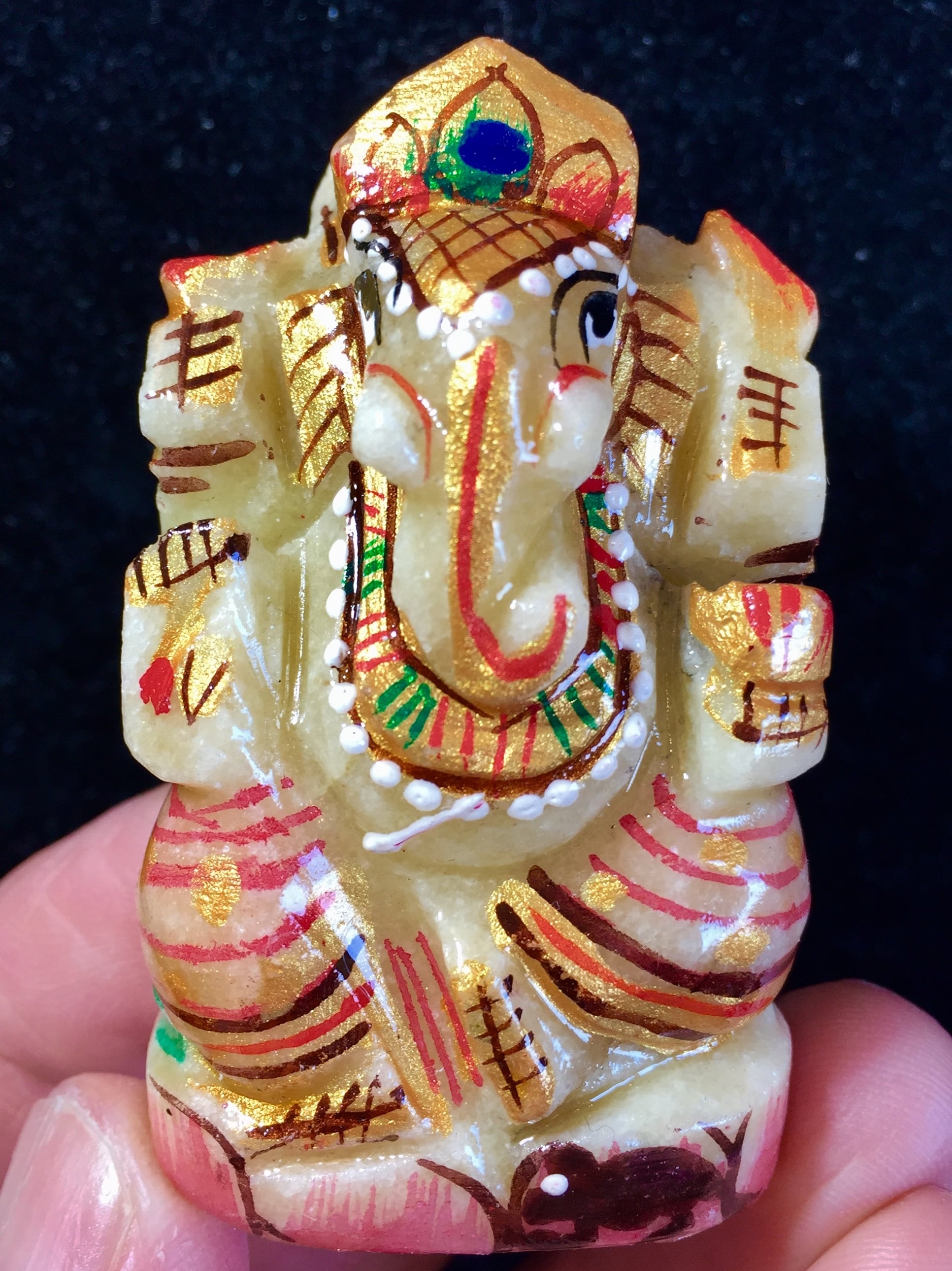 金運アップ レア 3フェイス イエローアベンチュリン ガネーシャ 金運