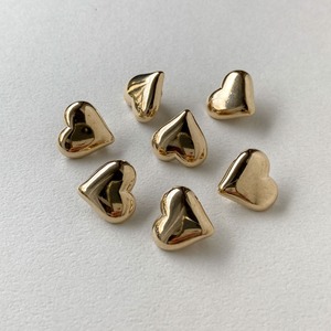 〈再入荷〉先とがりゴールドハートボタン S（16mm）