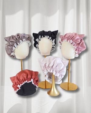 3枚set Silk Night Cap  ヘアケア　シルクキャップ　