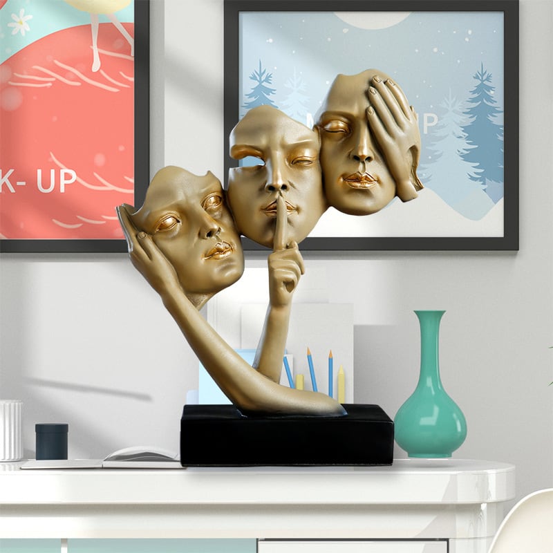 オブジェ アート 見ざる 聞かざる 言わざる モダン おしゃれ インテリア 北欧 置物 オーナメント ディスプレイ デコレーション イベント 装飾 白 ホワイト ブルー