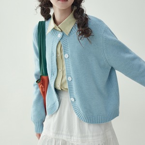 round nneck sweater knit cardigan