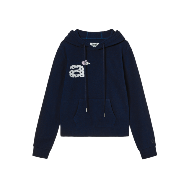 ★【AEAE X Cinnamoroll】AEAE Cinnamoroll Fleece Hoodie Navy
