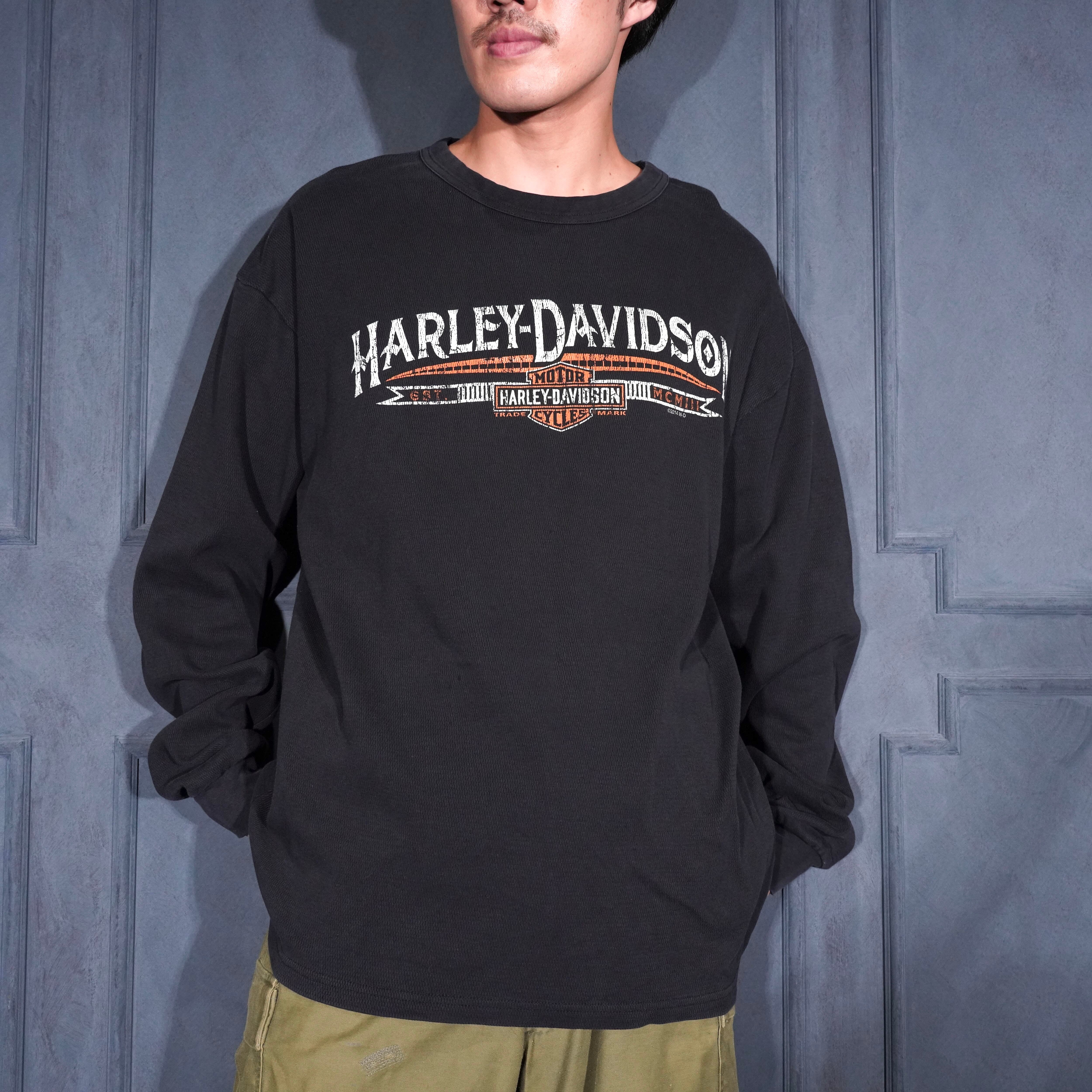 USA VINTAGE HARLEY DAVIDSON DOUBLE SIDED PRINT DESIGN LONG SLEEVE
