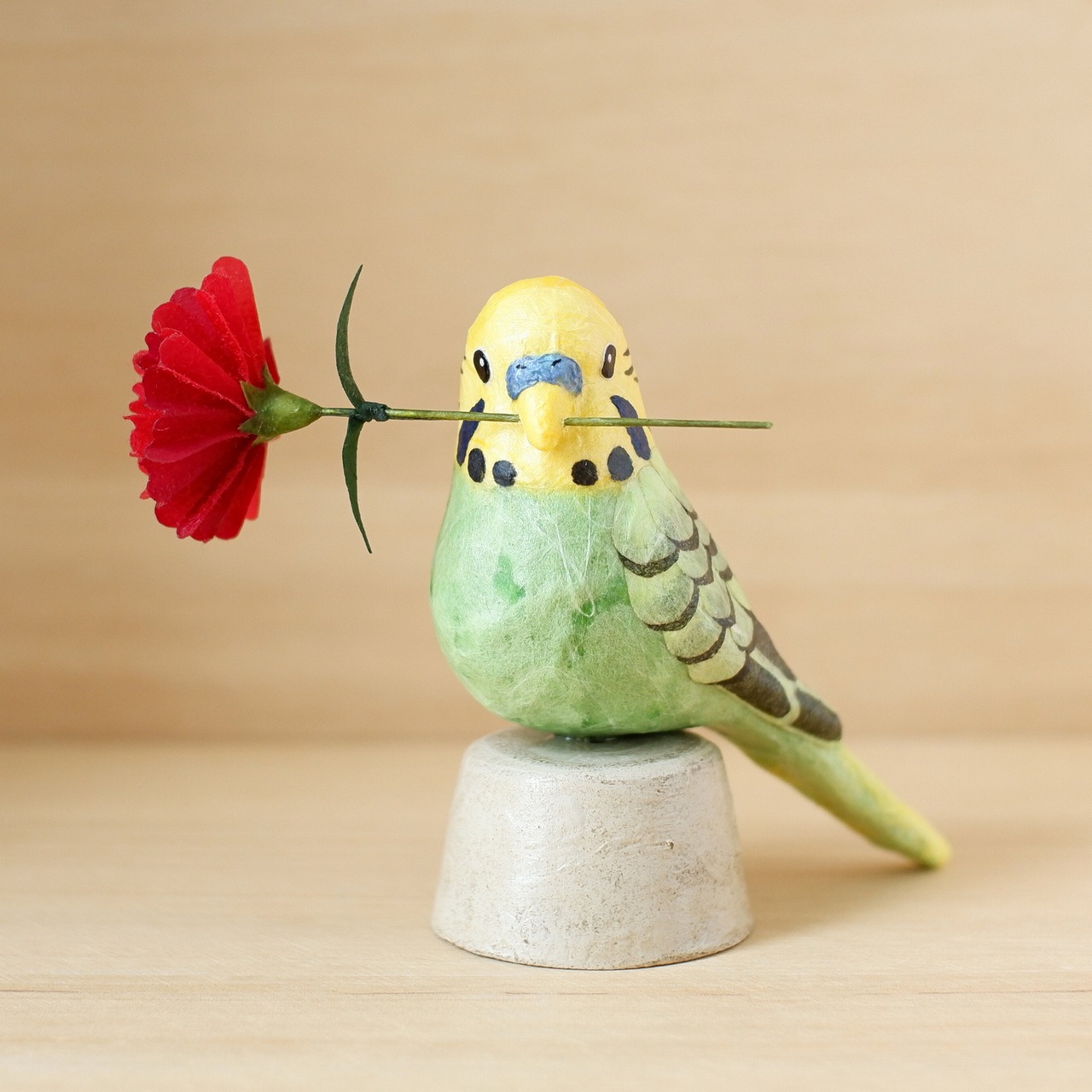 母の日ギフト『セキセイインコの贈り物』 和紙インテリア/置物