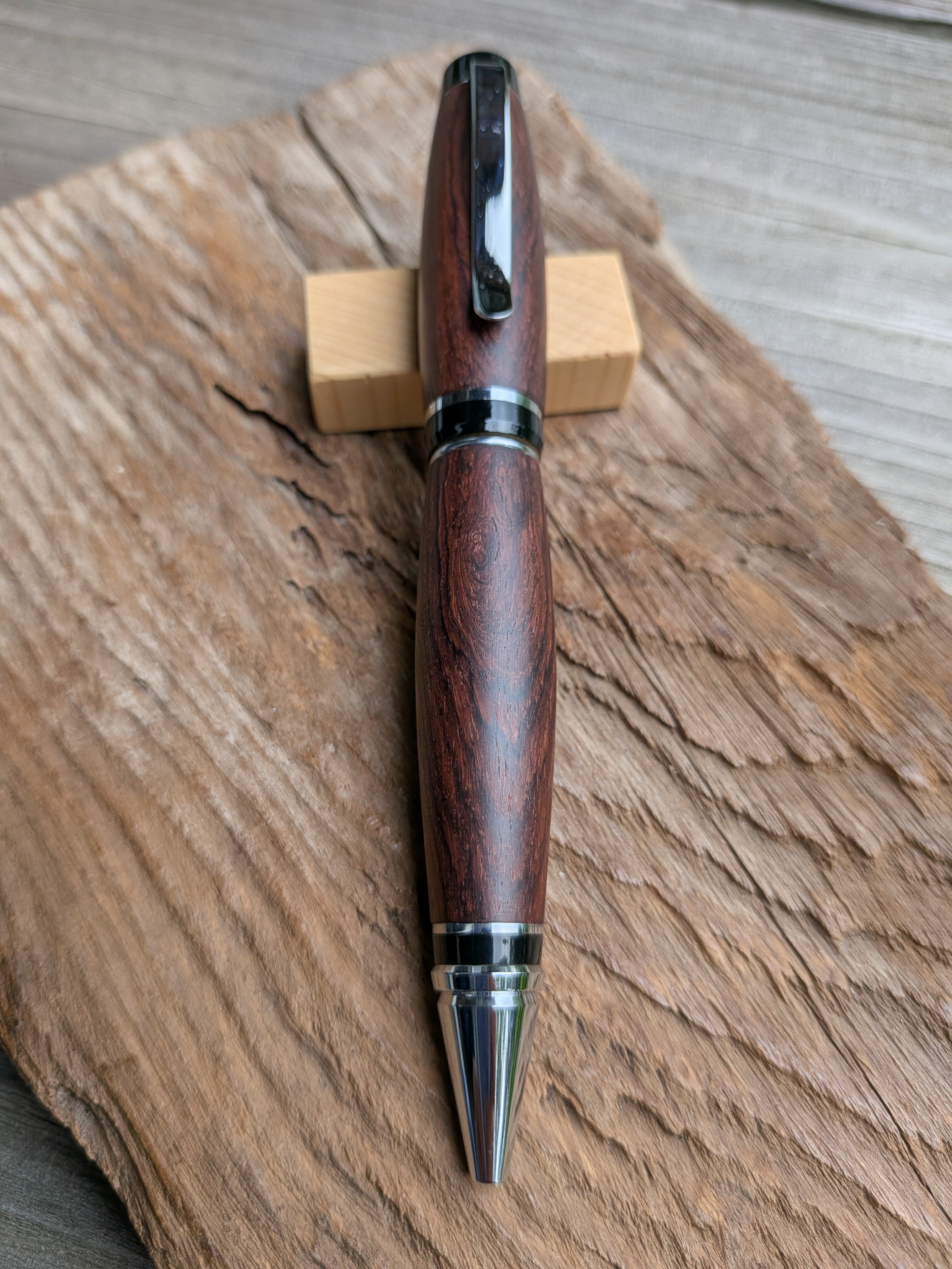 【新品未使用】里山の木工房 真空 シガータイプボールペン　オリーブウッド ボールペン | 里山の木工房 真空