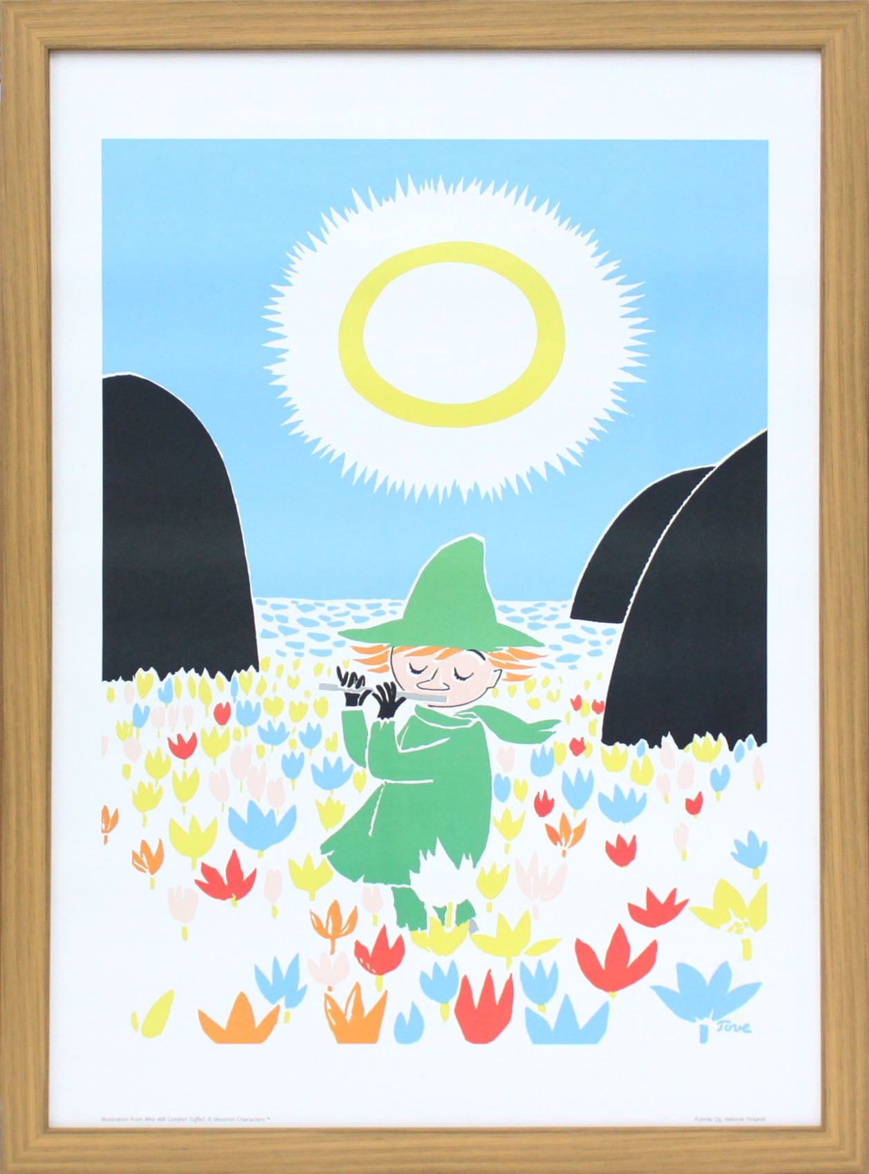 ムーミン 北欧 Putinki「スナフキンの横笛」送料無料 フレーム 展示用フック付アートポスター 絵画 インテリア アート
