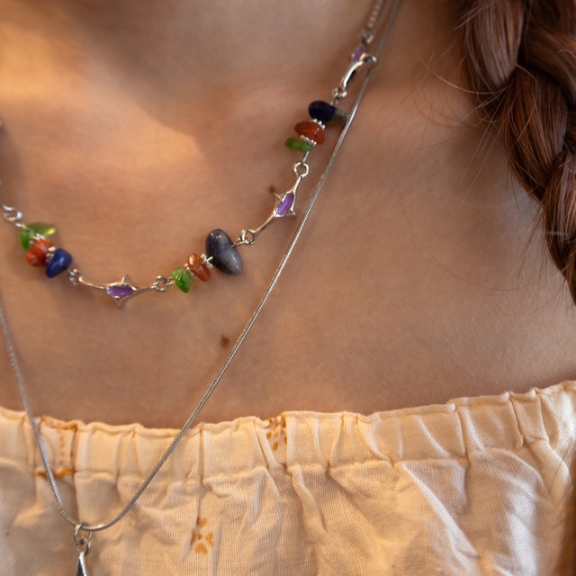 Bense彩色なメタルスター２層ネックレス