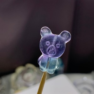 10貫通穴・くまさんフローライトビーズ