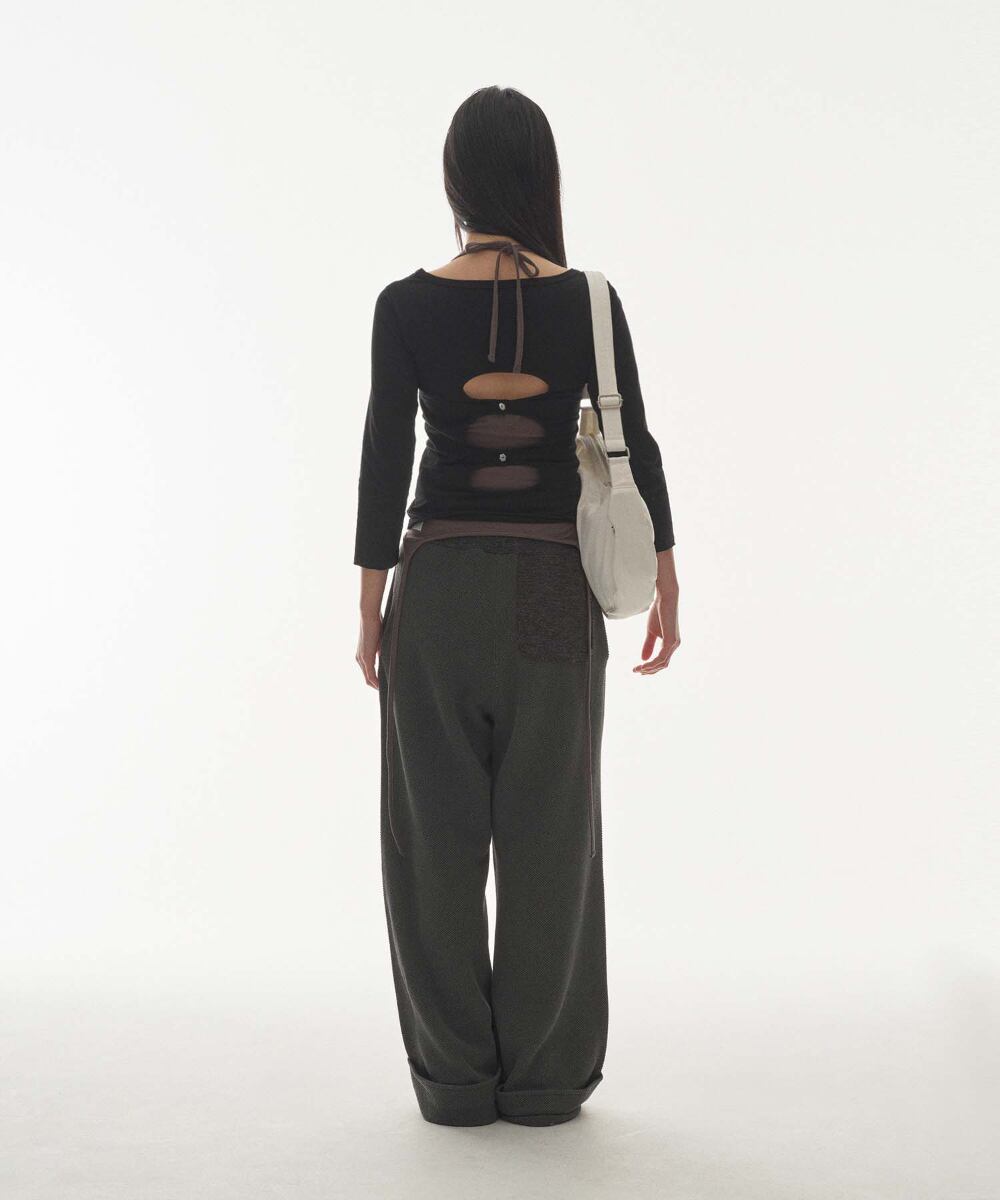 COYSEIO] RIBBED BAND PANTS CHARCOAL 正規品 韓国ブランド 韓国通販