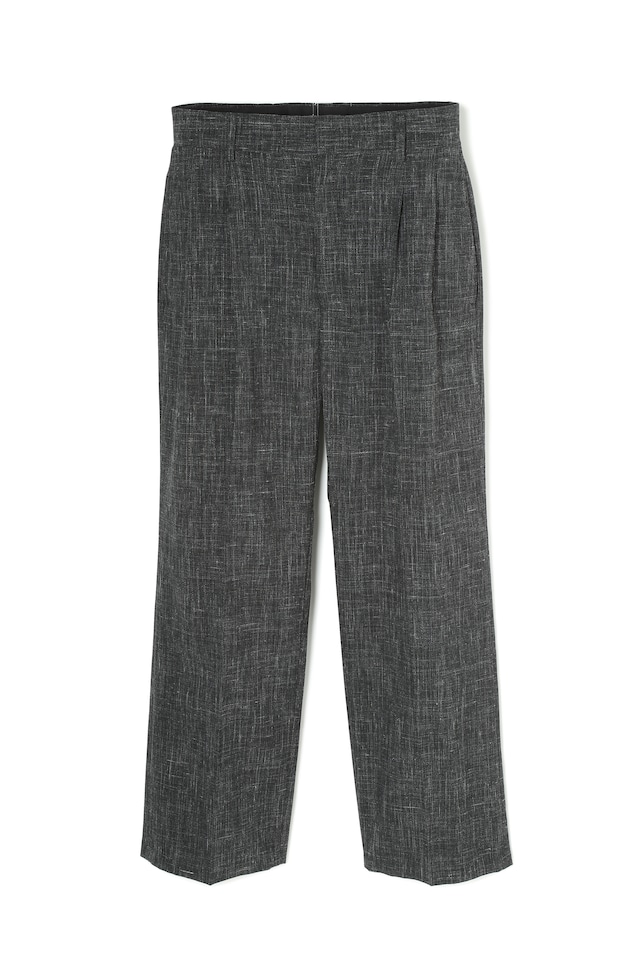 SHADOW CHECK 2TUCK TROUSER BLACK