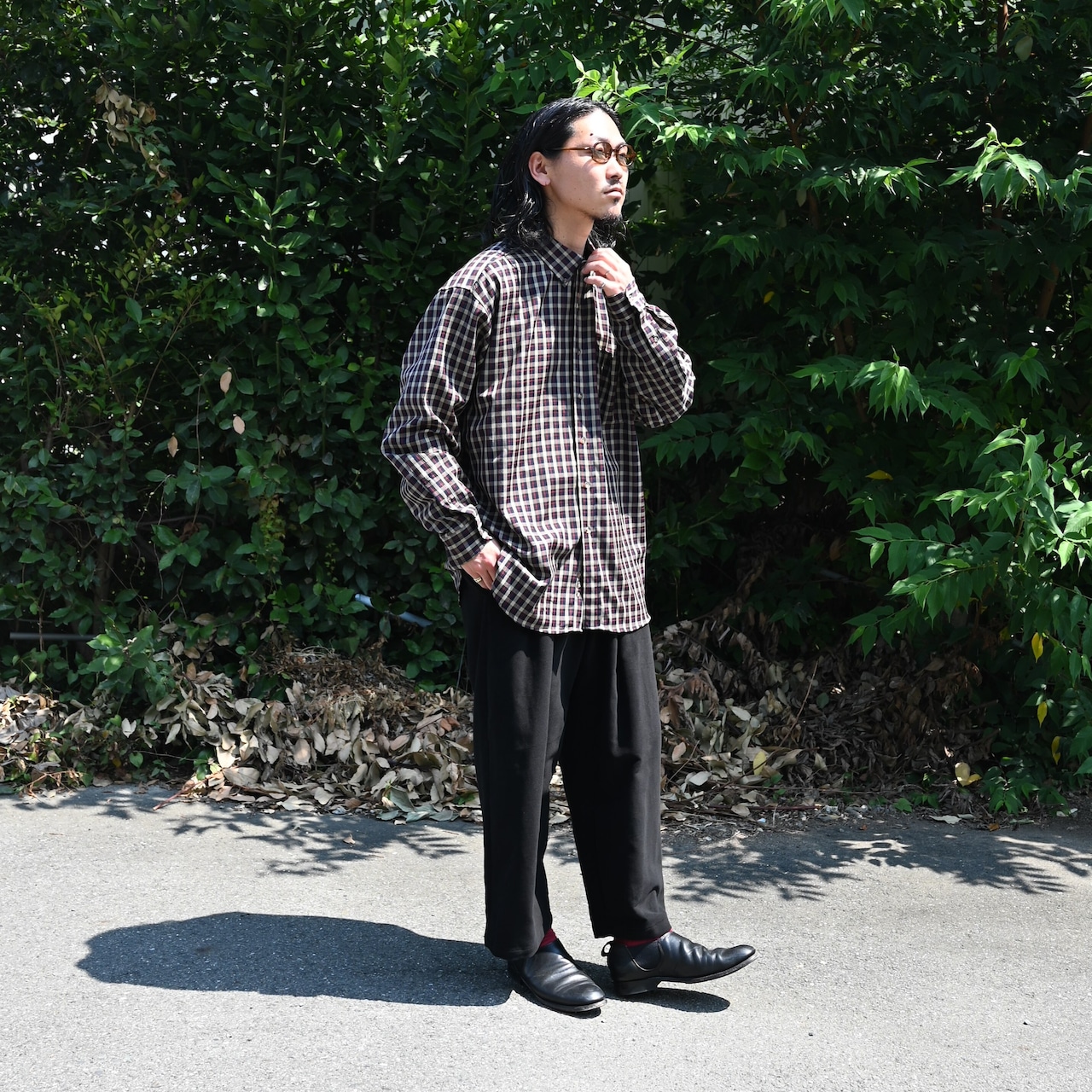 SHIRT10(90年代ペンドルトンウールレーンボタンダウンロングスリーブマドラスチェックシャツ)