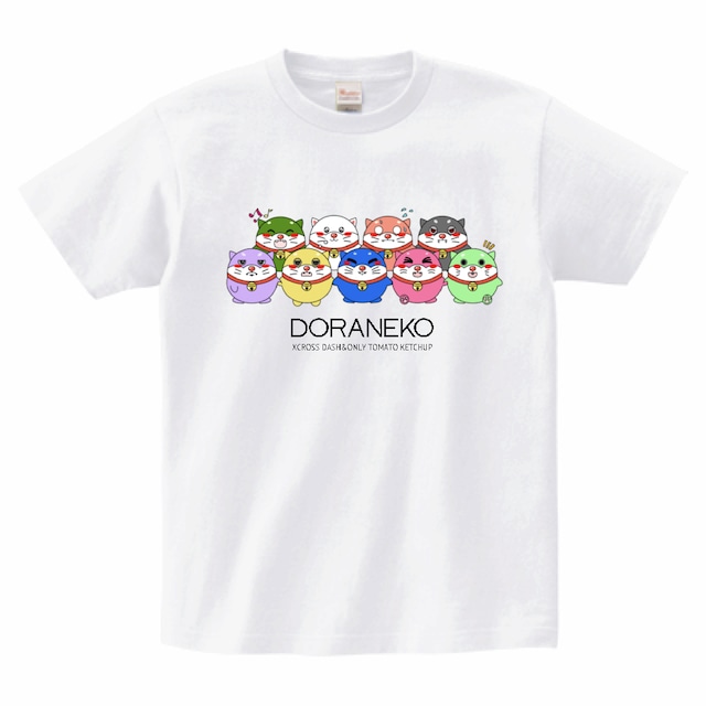 XCROSS DASH×TOMATO KETCHUP DORANEKO DESIGN TYPE-C (JPN) T-SHIRT | WHITE