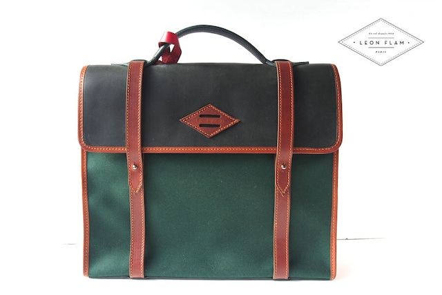 レオンフラム｜LEON FLAM｜サッチェルバッグ｜ブリーフケース｜CARTABLE SATCHEL GREEN