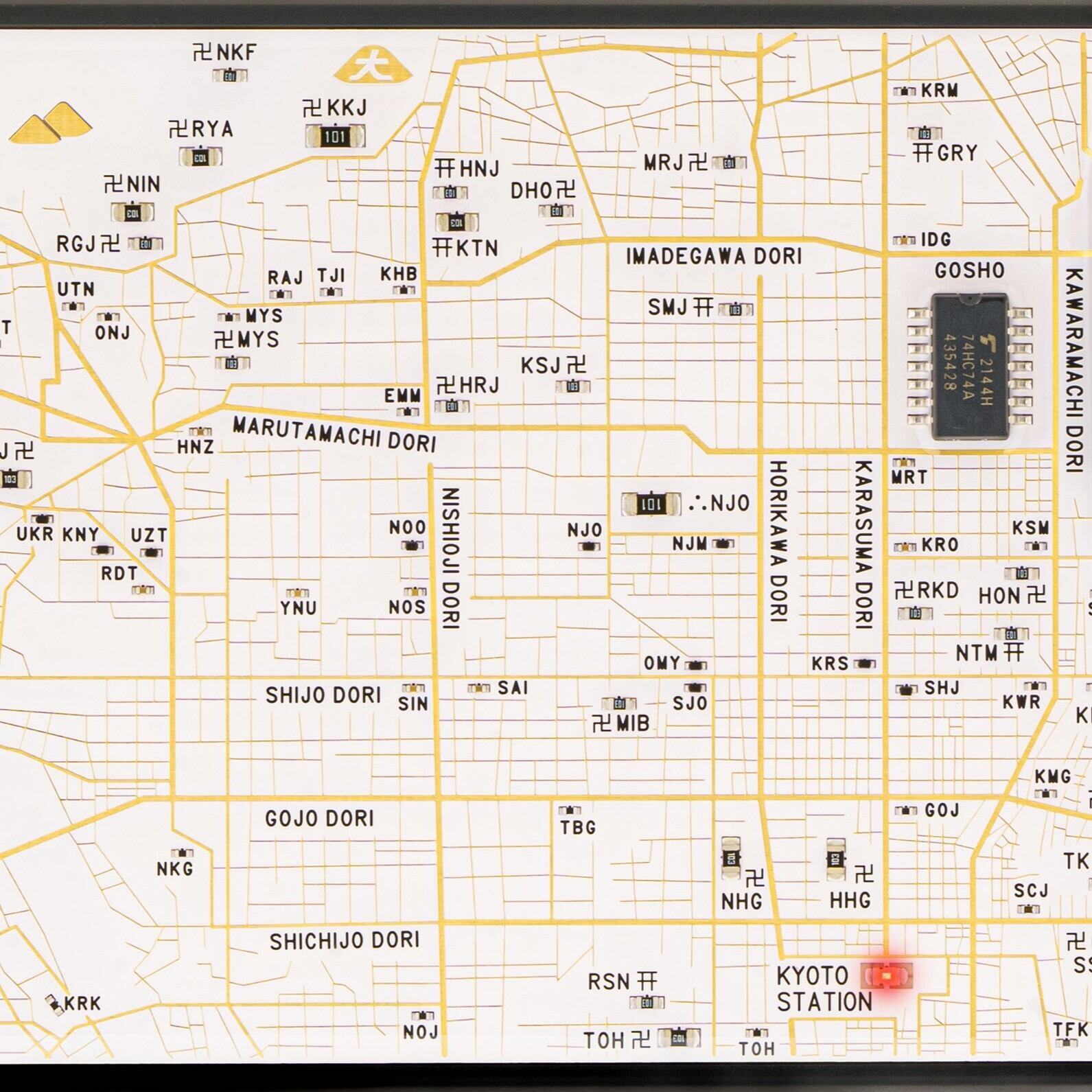 FLASH 京都回路地図 iPhone 15 Pro Max ケース | PCB ART moeco