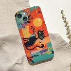 iPhoneケース 黒猫 バイオリン 音楽｜ヴァイオリン 北欧レトロ CAT098