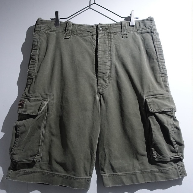 90s "Abercrombie & Fitch" Faded Khaki Wide Cargo Shorts