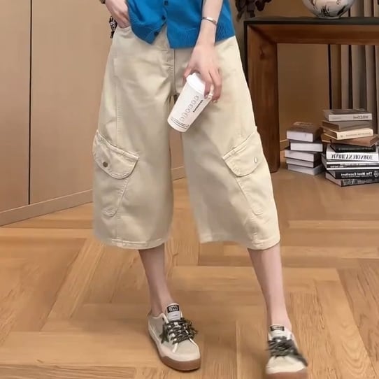 フラップポケットクロップドカーゴパンツ11194