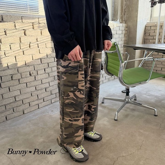 【取寄】bunny powder｜light cargo pants (camo) (adult)｜ライトカーゴパンツ（カモ）（アダルト）｜FREE｜adult｜26 autumn