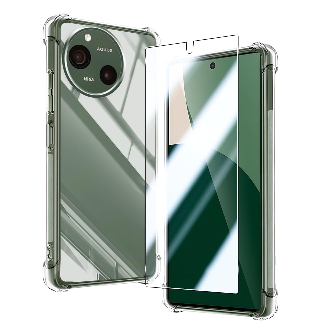 対応 AQUOS R9 ケース + あくおすセンスR9 ガラスフィルム SENXLL-AQUOSR91+1