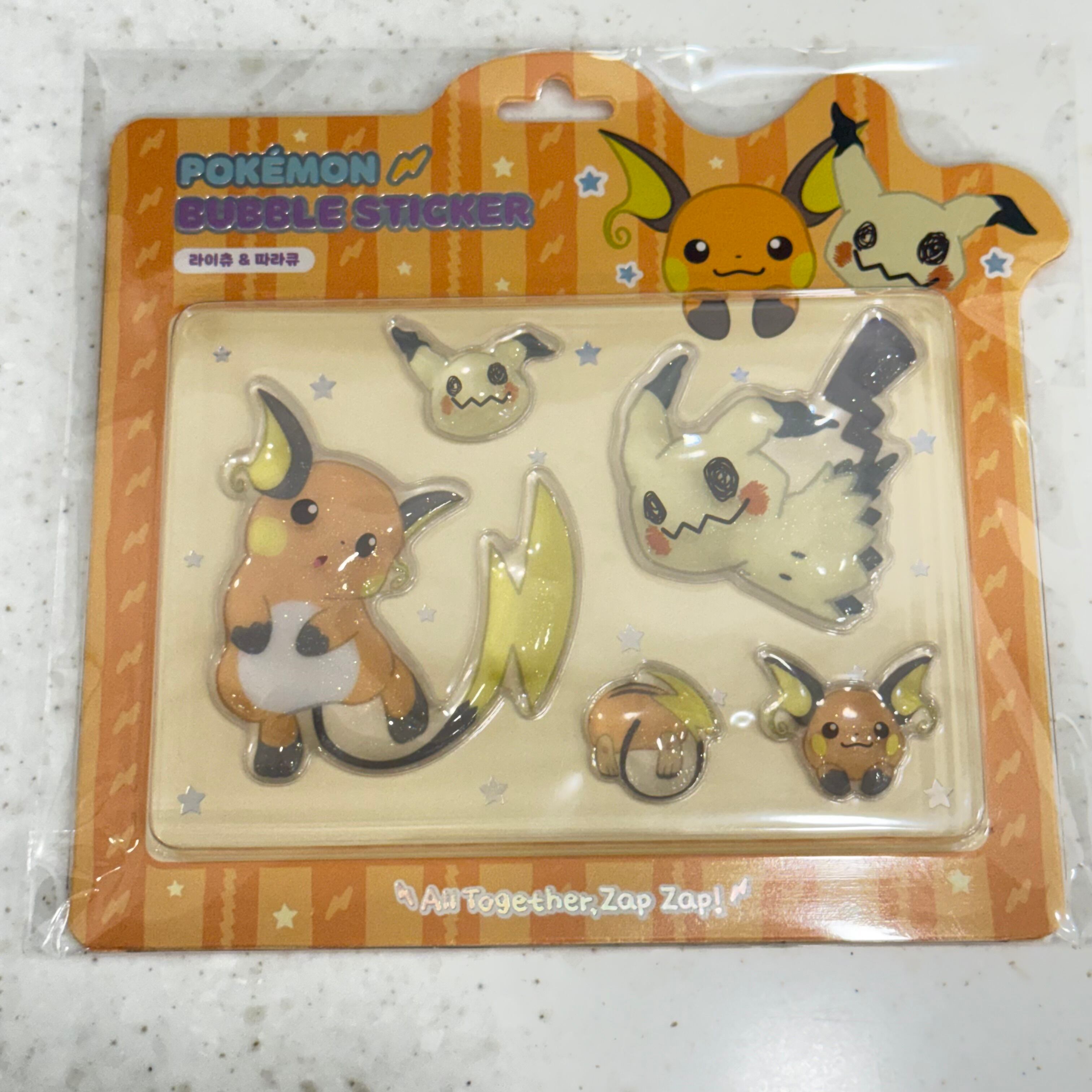 韓国限定 ポケモン ポップアップ限定 バブルステッカー ライチュウ