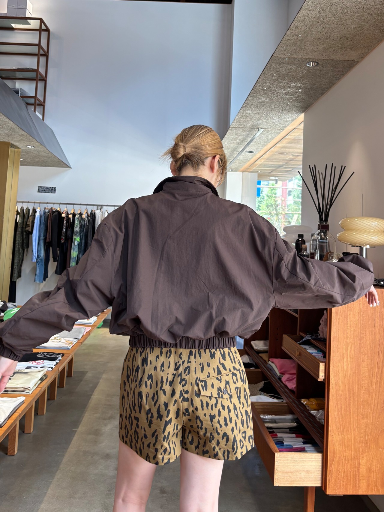 【26AW】push BUTTON プッシュボタン / ブルゾン / BROWN HYBRID WIND BREAKER JACKET - 3