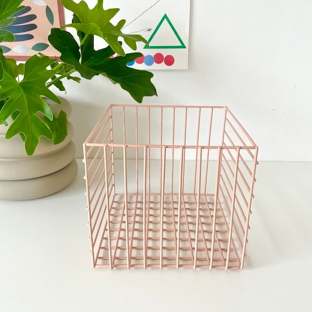 Steel wire basket / peach スチールワイヤーバスケット収納かご | YAY