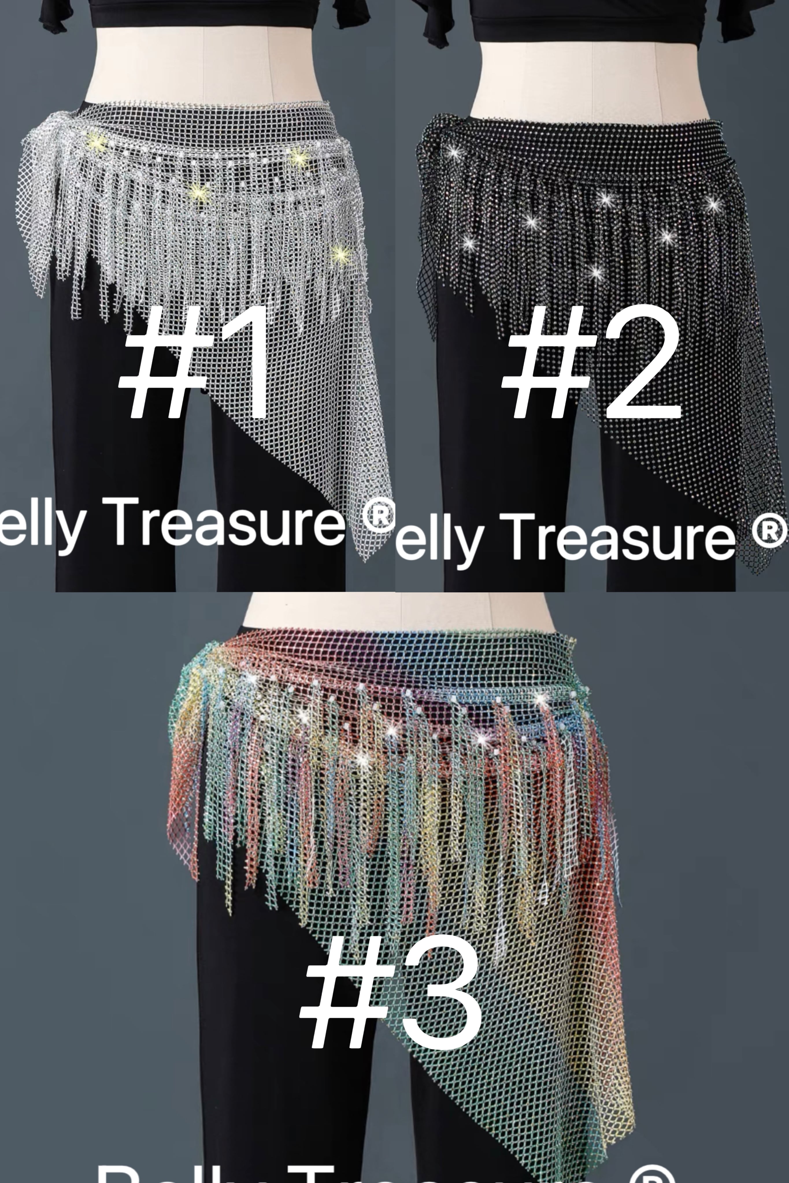 ベリーダンス ヒップスカーフ 3カラー QCZW YL051 202306 | Belly