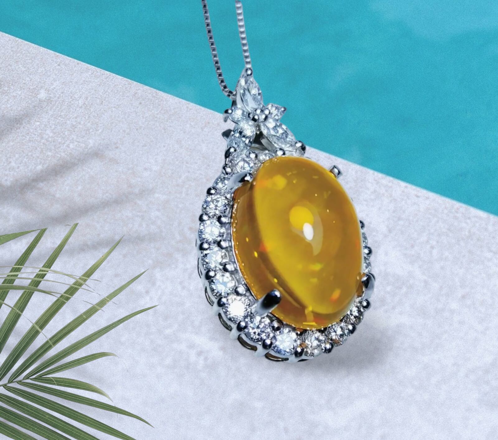 メキシコオパール ファイアーオパール K14WGネクタイピン